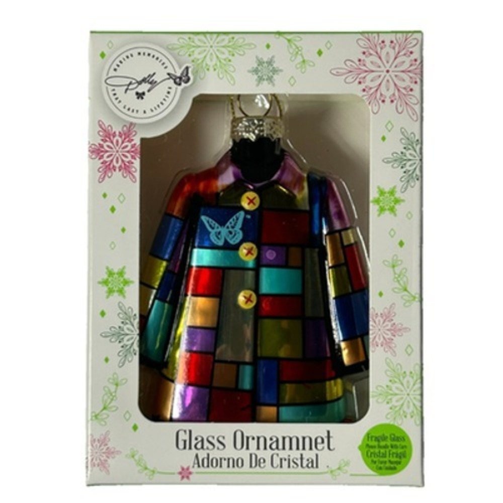 Dolly Parton Glass Christmas Ornament Coat of Many Colors & Pink Guitar NIB - Picture 3 of 4